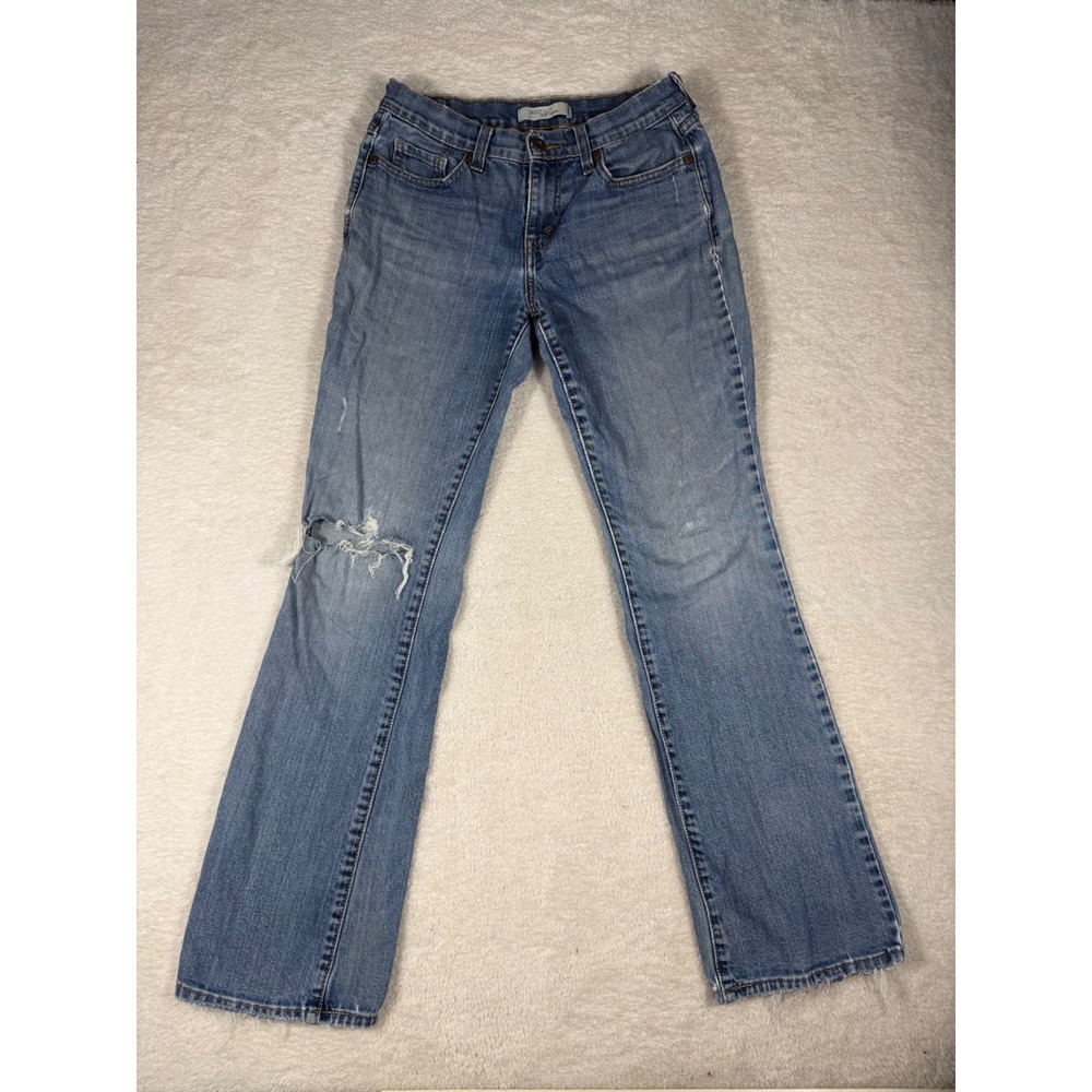 Levi's 515 Boot Cut Jeans Womens 4M Blue Good‎ Distressed Y2K Western Denim